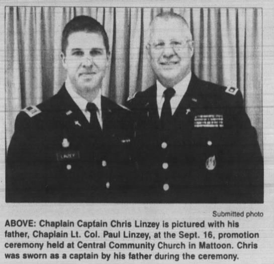 Chaplain Captain Chris Linzey with his father